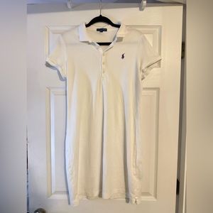 Ralph Lauren White Cotton Polo Dress L